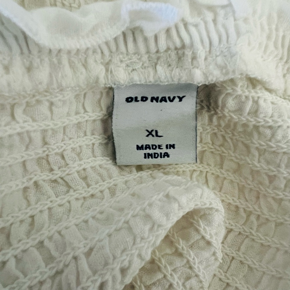 Old Navy White Eyelet Ruffled Smocked Bodice Sleeveless Maxi Sundress 2XL - Picture 3 of 5